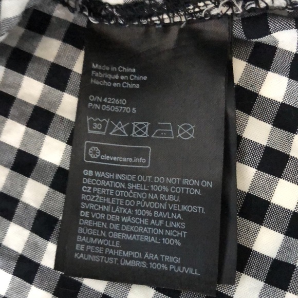 H&M Long sleeve checked cotton shirt with embroidered Size 4 - Picture 10 of 12